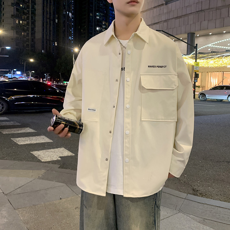 JK2025男士外套衬衫长袖衬衣春秋冬装夹克工装上衣服常规30加厚40图片