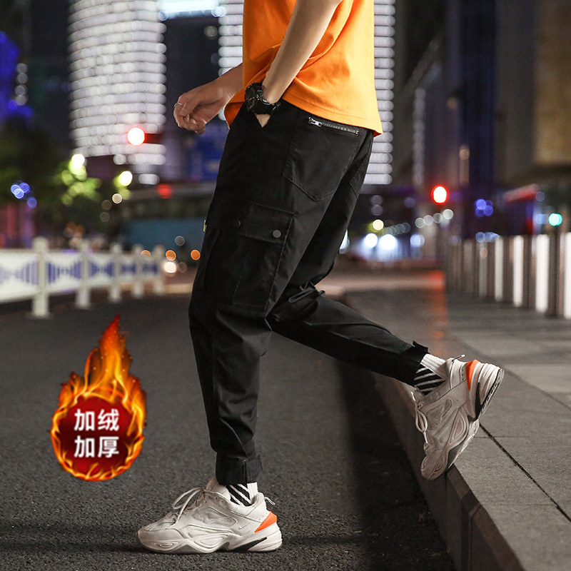 冬季保暖加绒加厚男工装裤休闲裤哈伦裤束脚裤K82加绒P35 常规P25图片