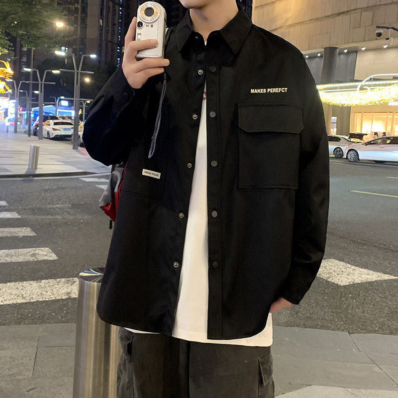 JK2025男士外套衬衫长袖衬衣春秋冬装夹克工装上衣服常规30加厚40图片