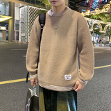 MY8267圆领针织毛衣男秋冬季宽松百搭打底衫休闲潮流常规37加绒47，男装T恤，四季星座303A