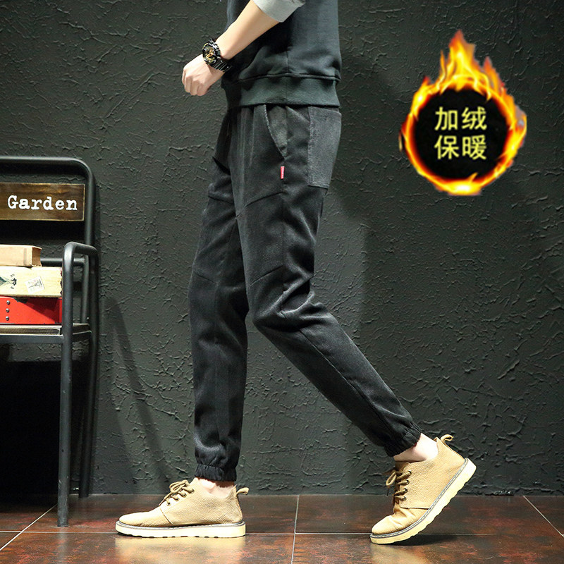 加绒P28/常规23男休闲裤束脚裤运动灯芯绒长裤秋冬裤哈伦裤K888,男装卫衣,四季星座303A
