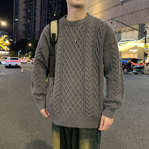 MY8267圆领毛衣男秋冬季纯色针织打底衫内搭加厚衣服常规37加绒47图片