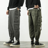 工装裤男日系束脚裤潮牌宽松多口袋长裤春季九分303-KZ24(纯棉），男装工装外套，四季星座303A