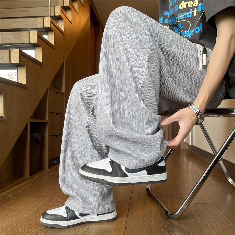 2025夏季港风垂感舒适休闲裤男潮流大码直筒裤K1346P25，男装休闲裤，四季星座303A