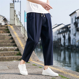 2025春夏休闲裤子男百搭棉麻宽松亚麻裤韩版潮流长裤直筒K22P25，男装休闲裤，四季星座303A