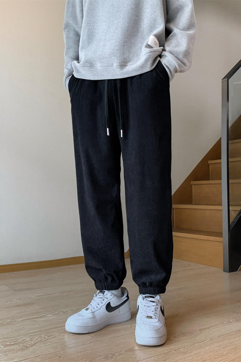 常规P18元加绒P25男士灯芯绒潮牌束脚裤运动裤休闲长裤K2819,女装休闲裤,四季星座303A