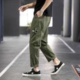 2025新款休闲裤男港风大码九分裤工装裤学生运动裤K9117，男装工装外套，四季星座303A