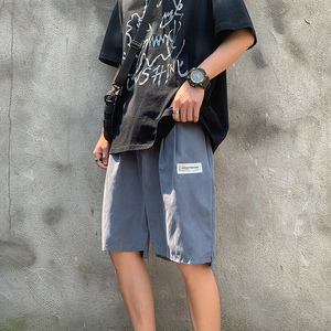 夏季男士五分休闲短裤加肥加大码潮胖子宽松裤子运动直筒港风K179图片