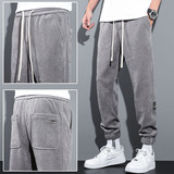 雪尼尔运动裤男秋冬ins潮牌加绒百搭休闲加厚K39常规35元加绒45元，女装休闲裤，四季星座303A