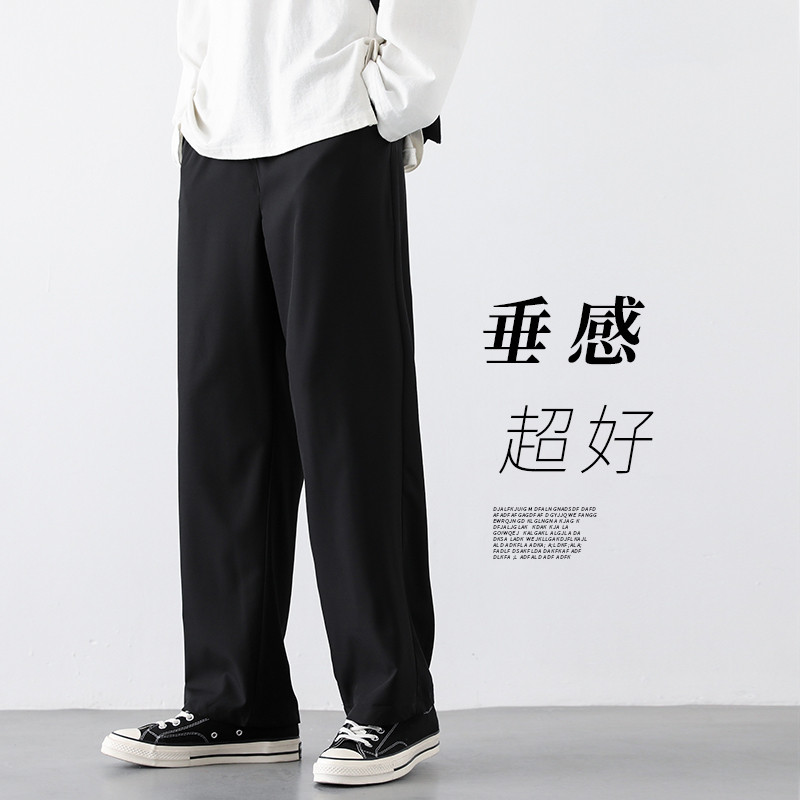 2025新款轻薄冰丝休闲裤裤子男学生运动直筒西装裤九分裤K213P19图片