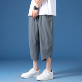 七分裤夏季薄款亚麻短裤宽松男裤子棉麻沙滩裤K88P23，男装牛仔裤，四季星座303A