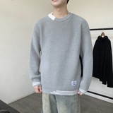 MY8267圆领针织毛衣男秋冬季宽松百搭打底衫休闲潮流常规37加绒47，男装T恤，四季星座303A