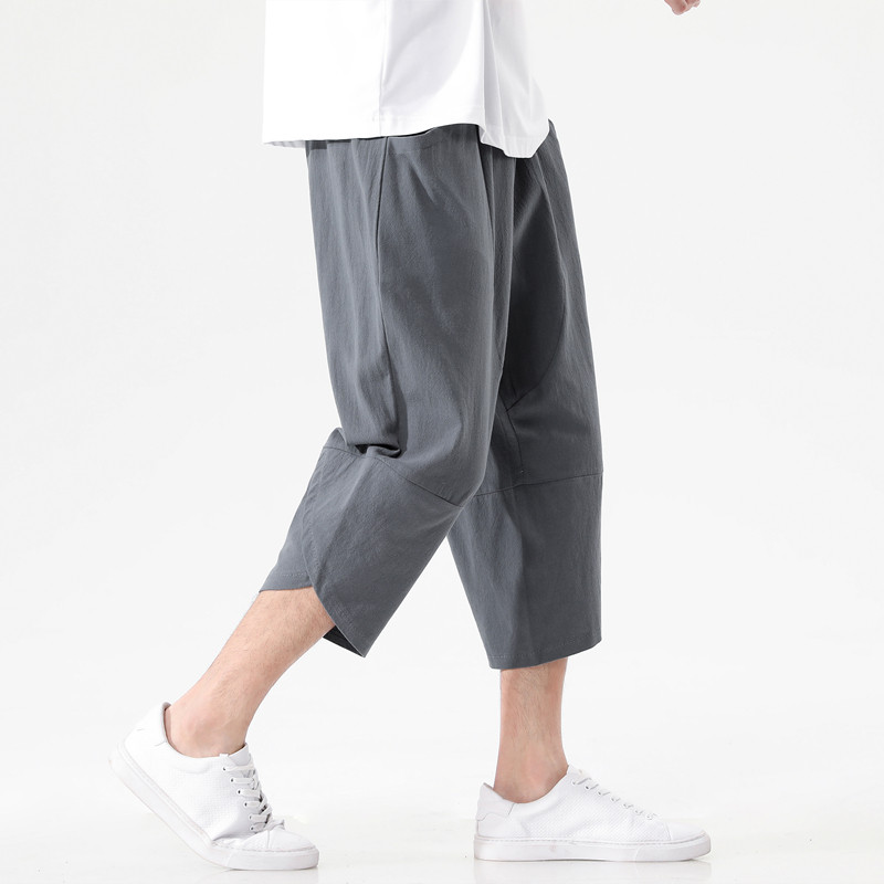 棉麻七分裤男夏薄款亚麻马裤休闲沙滩裤子男裤短裤K88P23,男装牛仔裤,四季星座303A