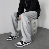 高街裤子男女春秋垂坠休闲宽松百搭直筒冬黑色潮牌运动卫裤K28，男装休闲裤，四季星座303A