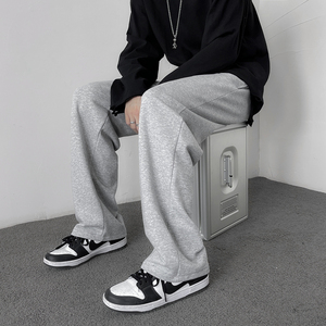 高街裤子男女春秋垂坠休闲宽松百搭直筒冬黑色潮牌运动卫裤K28，男装休闲裤，四季星座303A