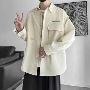 JK2025男士外套衬衫长袖衬衣春秋冬装夹克工装上衣服常规30加厚40图片