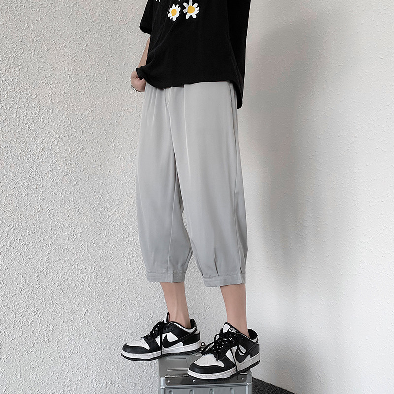七分裤男士短裤夏季冰丝潮流直筒大码运动休闲八分中裤子K970P17,男装牛仔裤,四季星座303A