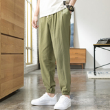 亚麻裤风宽松运动裤束脚棉麻裤大码男九分哈伦裤灯笼裤子K801，女装休闲裤，四季星座303A