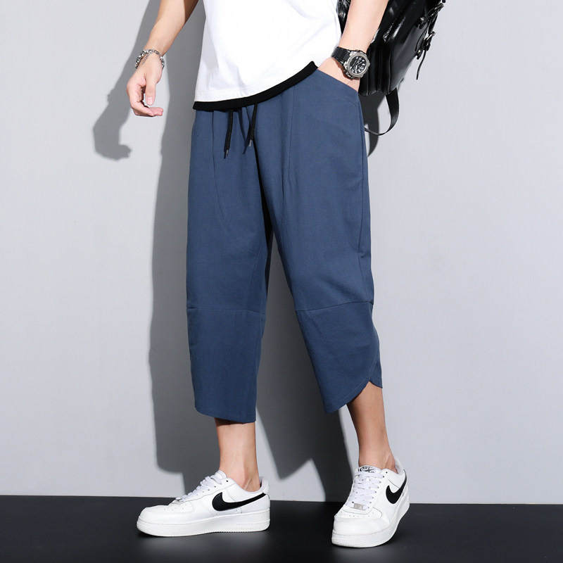 棉麻七分裤男夏薄款亚麻马裤休闲沙滩裤子男裤短裤K88P23,男装牛仔裤,四季星座303A