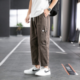 2025新款休闲裤男港风大码九分裤工装裤学生运动裤K9117，男装工装外套，四季星座303A