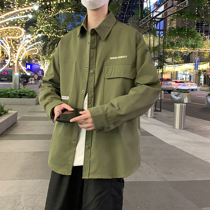 jk2025长袖衬衫男春秋季外套秋装衬衣青少年学生潮牌夹克上衣服,男装夹克,四季星座303A