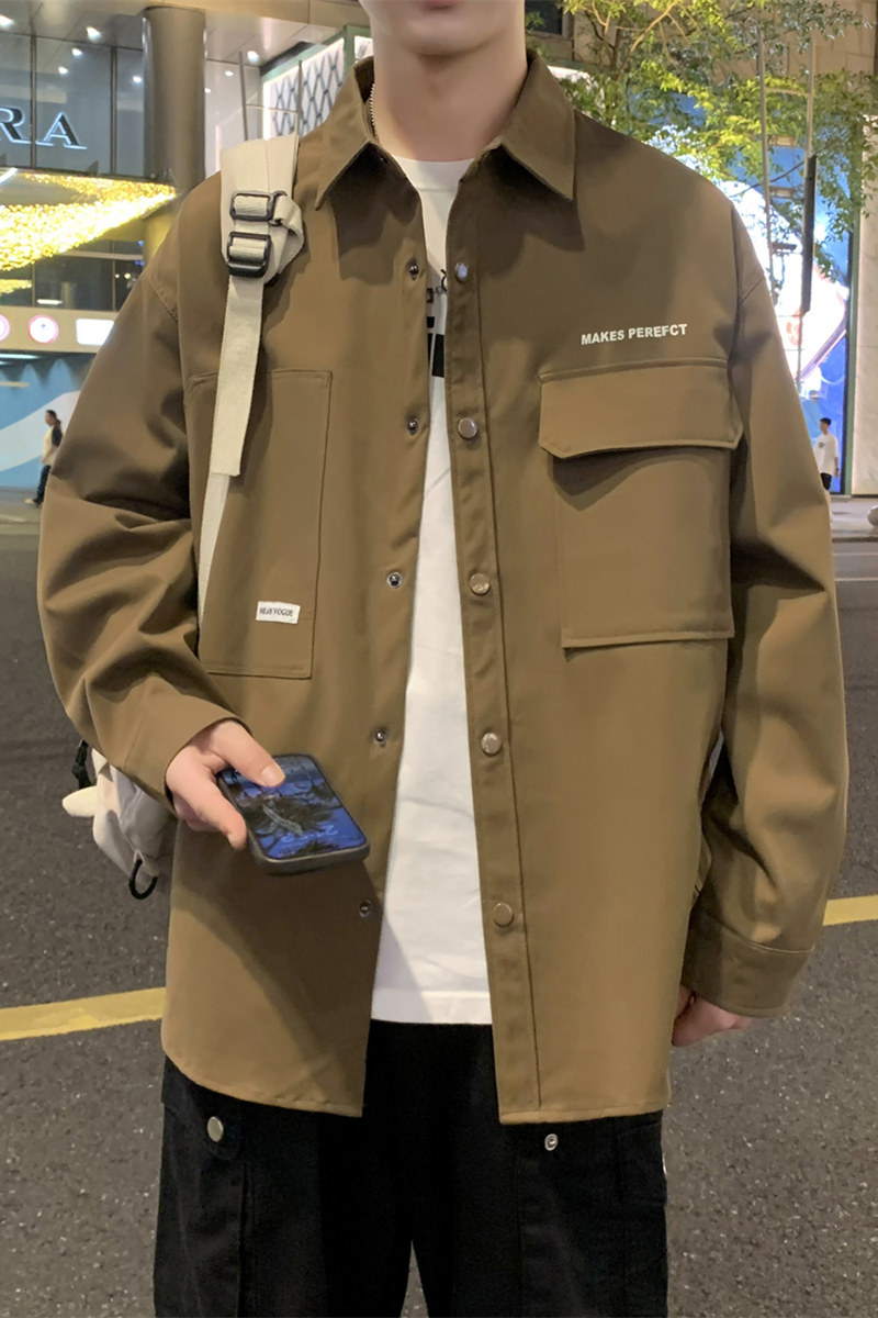 JK2025男士外套衬衫长袖衬衣春秋冬装夹克工装上衣服常规30加厚40,男装夹克,四季星座303A