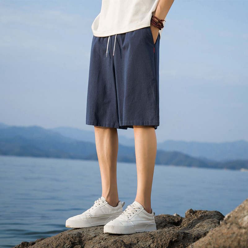 居家裤沙滩裤学生短裤大裤衩风新中式棉麻亚麻休闲裤子K600,男装牛仔裤,四季星座303A