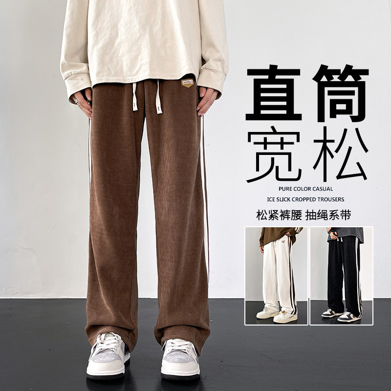 欧棉绒重磅加绒运动卫裤雪尼尔休闲裤灯芯绒长裤子K008图片
