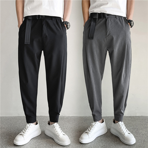 潮男装秋冬休闲裤九分裤束脚裤社会精神小伙西裤子哈伦K449P25图片