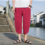 K88P23新款裤子男薄款宽松直筒棉麻运动裤沙滩裤亚麻休闲，女装休闲裤，四季星座303A