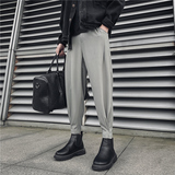 潮男装秋冬休闲裤九分裤束脚裤社会精神小伙西裤子哈伦K449P25，男装西裤，四季星座303A