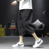 男夏季薄款冰丝休闲裤男士宽松直筒运动短裤胖子潮7分裤子K970，男装牛仔裤，四季星座303A