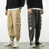 工装裤男日系束脚裤潮牌宽松多口袋长裤春季九分303-KZ24(纯棉），男装工装外套，四季星座303A