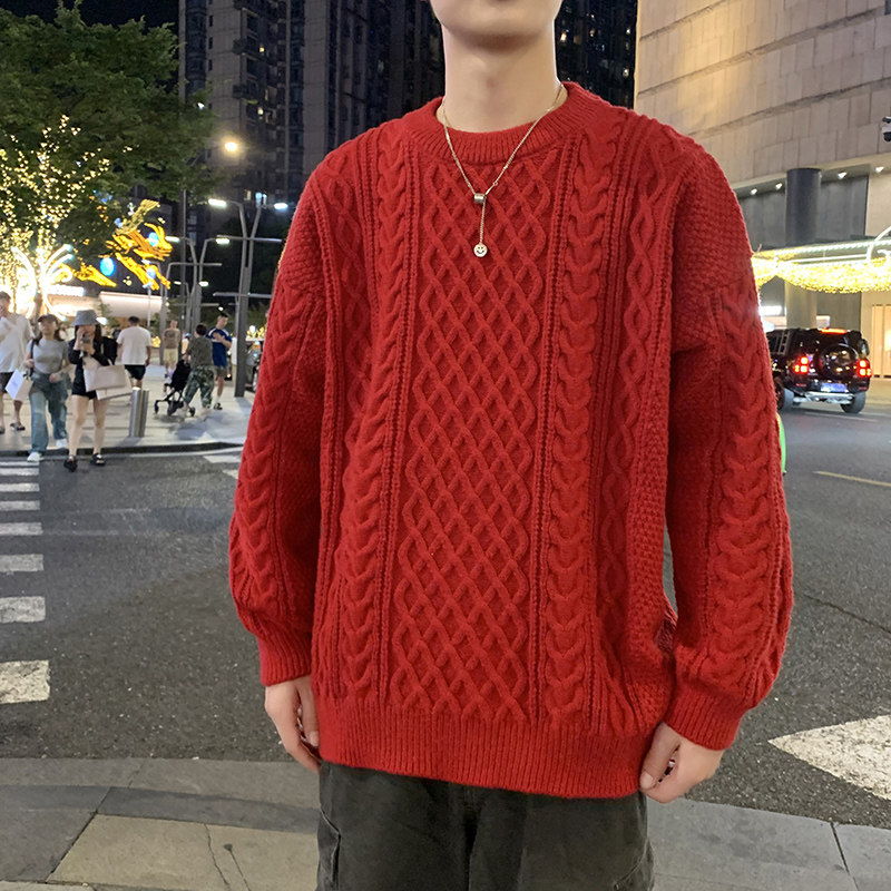MY8267毛衣男冬季宽松慵懒高级感男生线衣美式休闲男常规37加绒47,男装针织衫/毛衣,四季星座303A