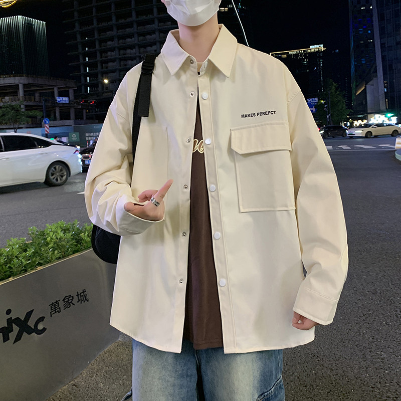 JK2025春秋男装外套夹克衫长袖衬衫工装衬衣日系秋装常规30加绒40,男装夹克,四季星座303A
