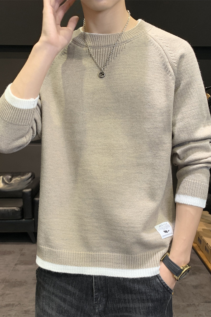 MY8002男毛衣秋冬季潮流针织衫青少年加绒加厚羊毛衫常规37加绒47,男装针织衫/毛衣,四季星座303A
