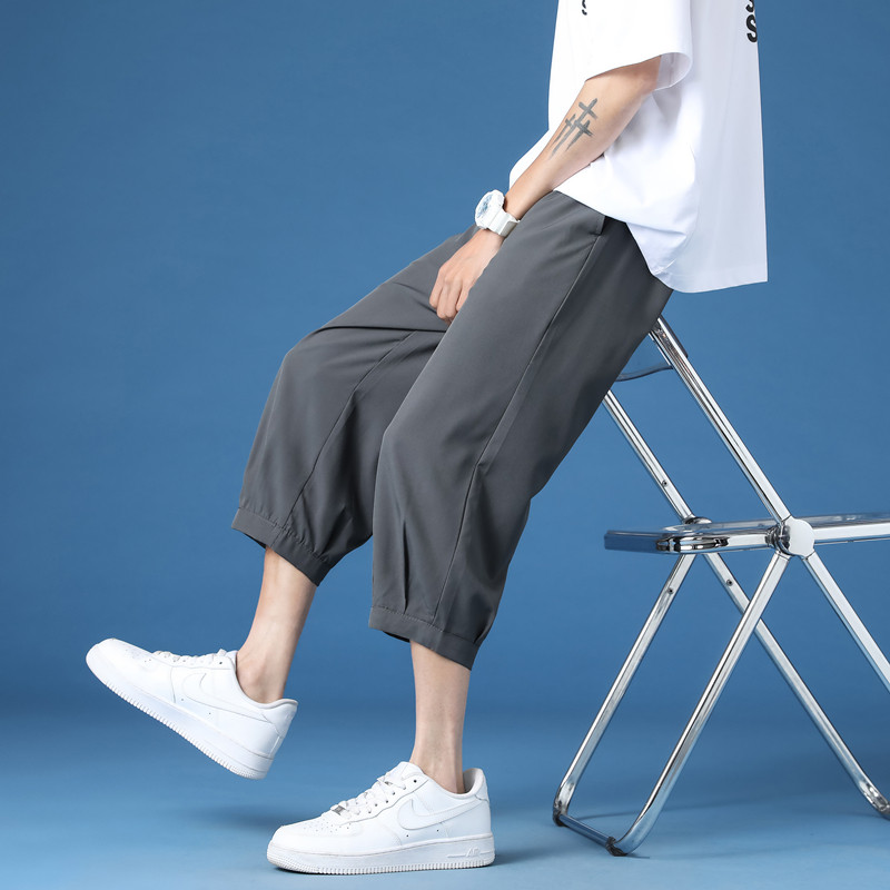 七分裤男士短裤夏季冰丝潮流直筒大码运动休闲八分中裤子K970P17,男装牛仔裤,四季星座303A