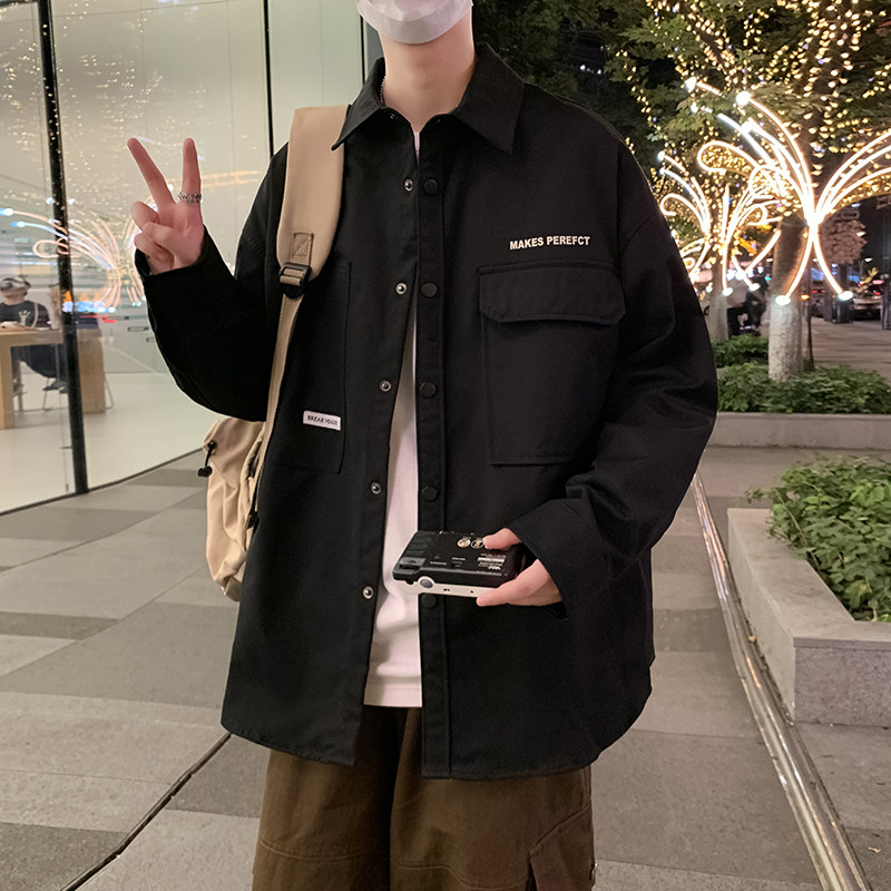 jk2025长袖衬衫男春秋季外套秋装衬衣青少年学生潮牌夹克上衣服,男装夹克,四季星座303A