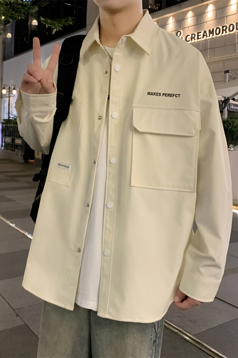JK2025春秋男装外套夹克衫长袖衬衫工装衬衣日系秋装常规30加绒40,男装夹克,四季星座303A