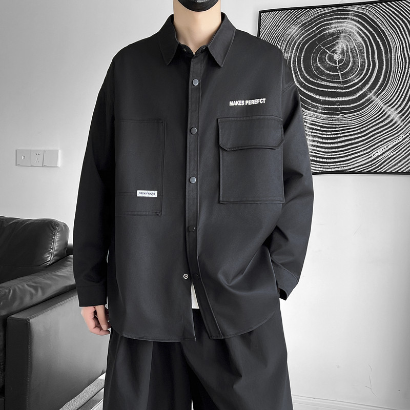 JK2025男士外套衬衫长袖衬衣春秋冬装夹克工装上衣服常规30加厚40,男装夹克,四季星座303A