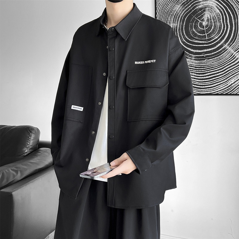 JK2025男士外套衬衫长袖衬衣春秋冬装夹克工装上衣服常规30加厚40,男装夹克,四季星座303A