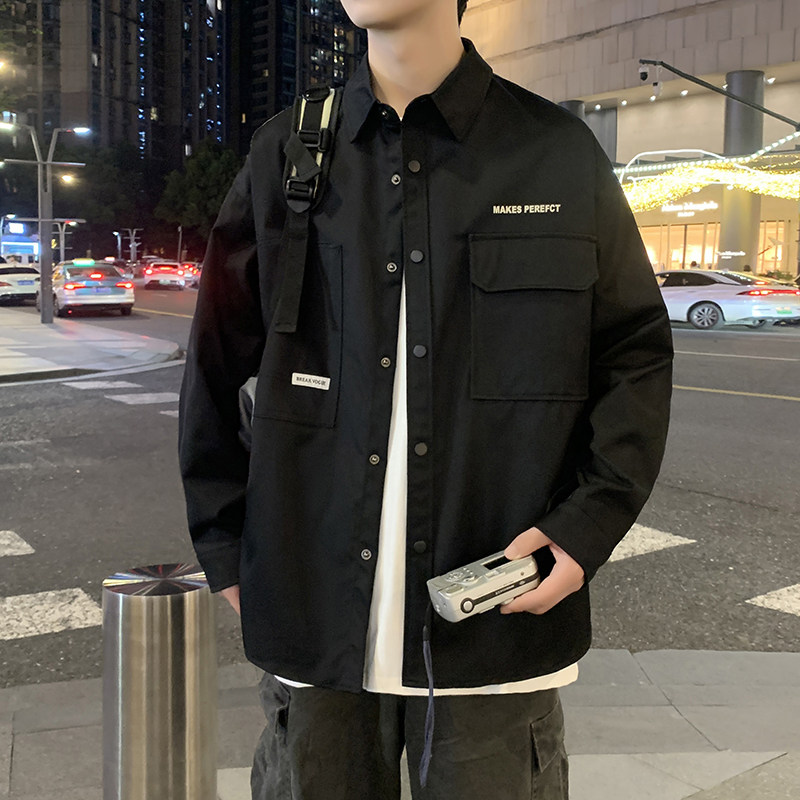 JK2025男士外套衬衫长袖衬衣春秋冬装夹克工装上衣服常规30加厚40,男装夹克,四季星座303A