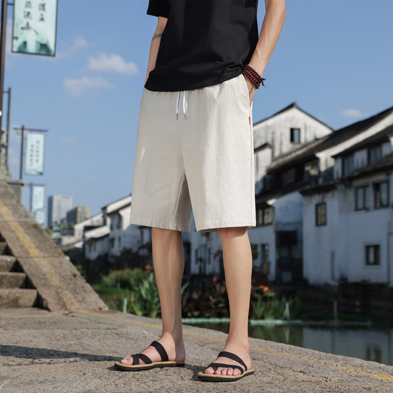 居家裤沙滩裤学生短裤大裤衩风新中式棉麻亚麻休闲裤子K600,男装牛仔裤,四季星座303A