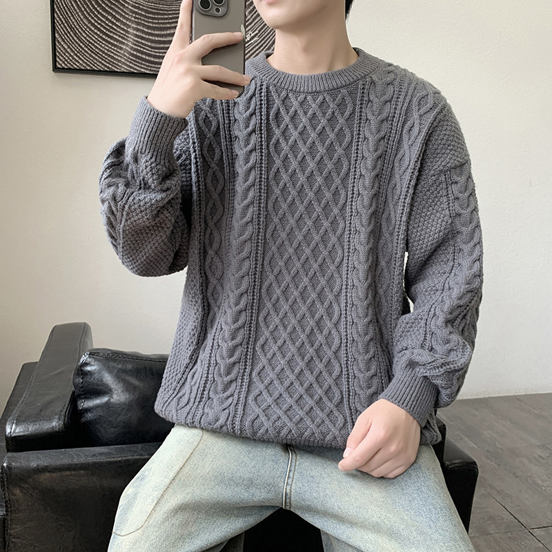 MY8267毛衣男冬季宽松慵懒高级感男生线衣美式休闲男常规37加绒47,男装针织衫/毛衣,四季星座303A