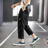 2025新款休闲裤男港风大码九分裤工装裤学生运动裤K9117，男装工装外套，四季星座303A