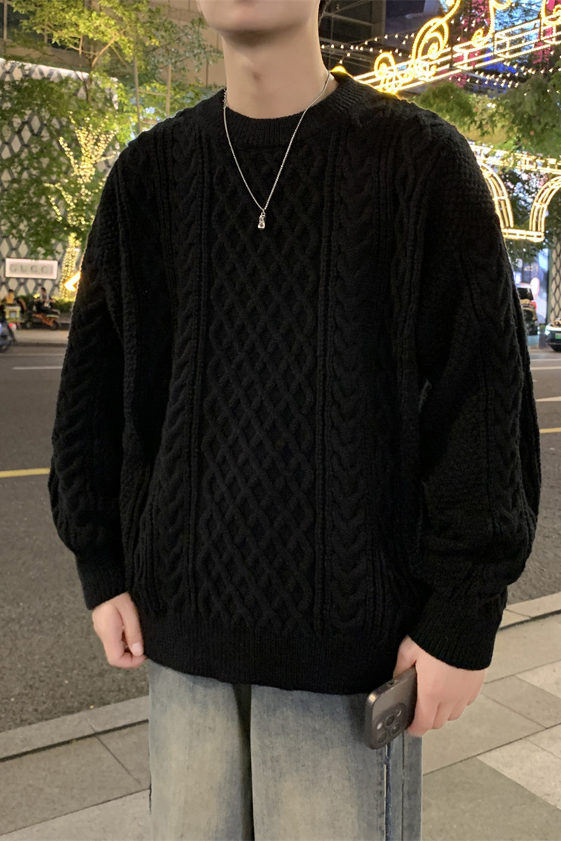 MY8267毛衣男冬季宽松慵懒高级感男生线衣美式休闲男常规37加绒47,男装针织衫/毛衣,四季星座303A