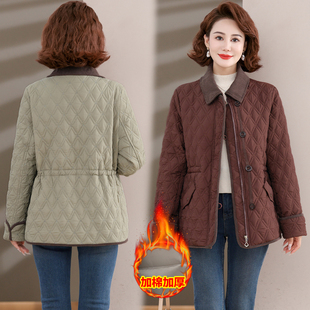 妈妈秋冬2025新款宽松阔太太开衫休闲时尚棉袄外套上衣服洋气棉服