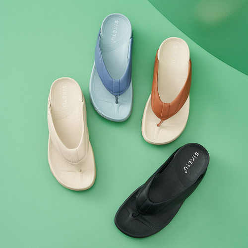 87-32024夏季新品凉鞋女轻盈运动风舒适橡筋大码厚底拖鞋质优耐磨