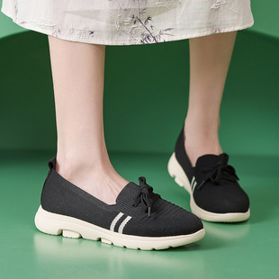 7秋冬2024款 时尚 拼色B888 防滑透气女单鞋 休闲质优耐磨 软底妈妈鞋