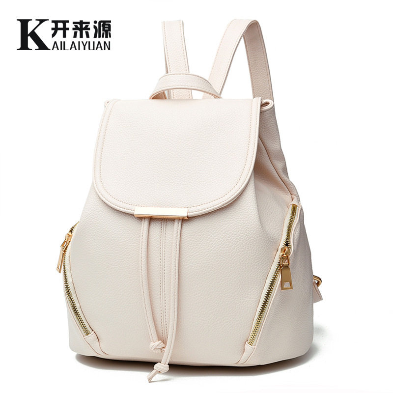 BACKPACK BAG BAG 2018 NEW SOLID COLOR WEAR-RESISTANT TIDE WOMENS BACKPACK SPRING AND SUMMER NEW STUDENT FASHION CASUAL KOREAN WOMENS BAG
